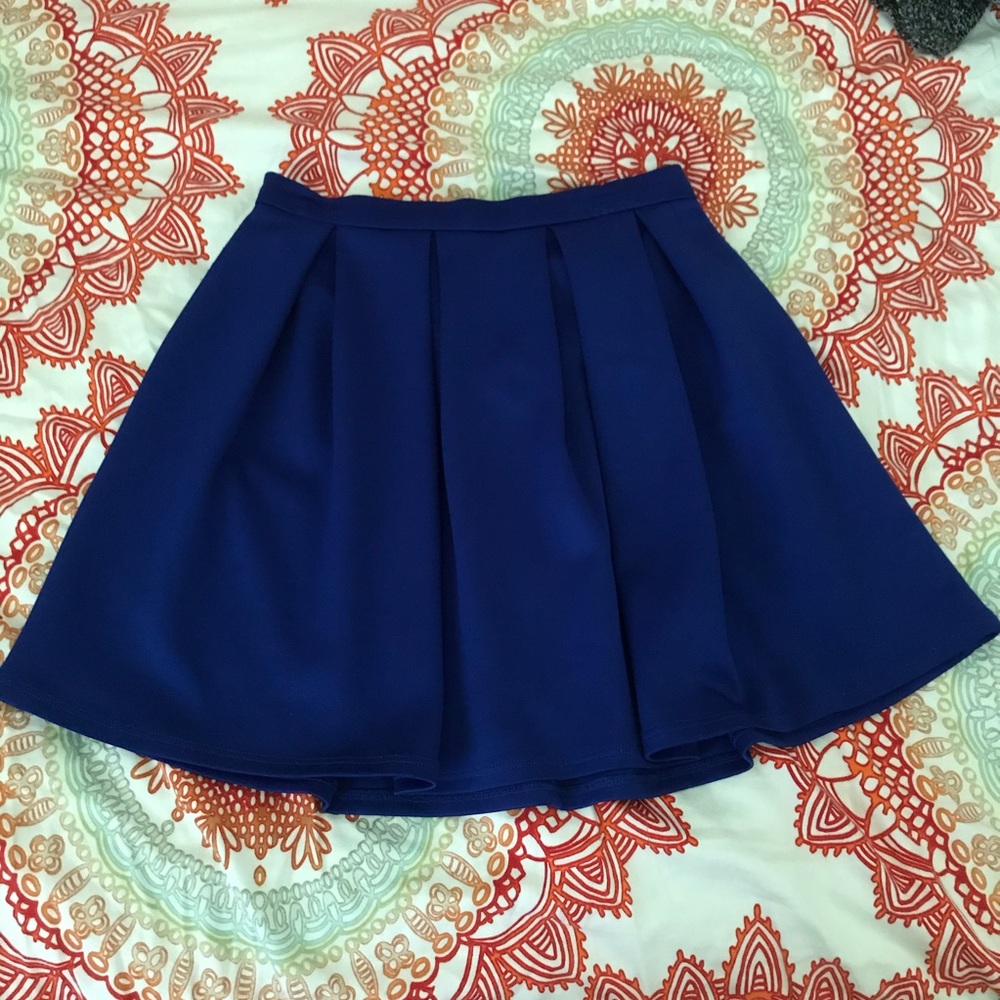 Royal Blue Pleated Skirt